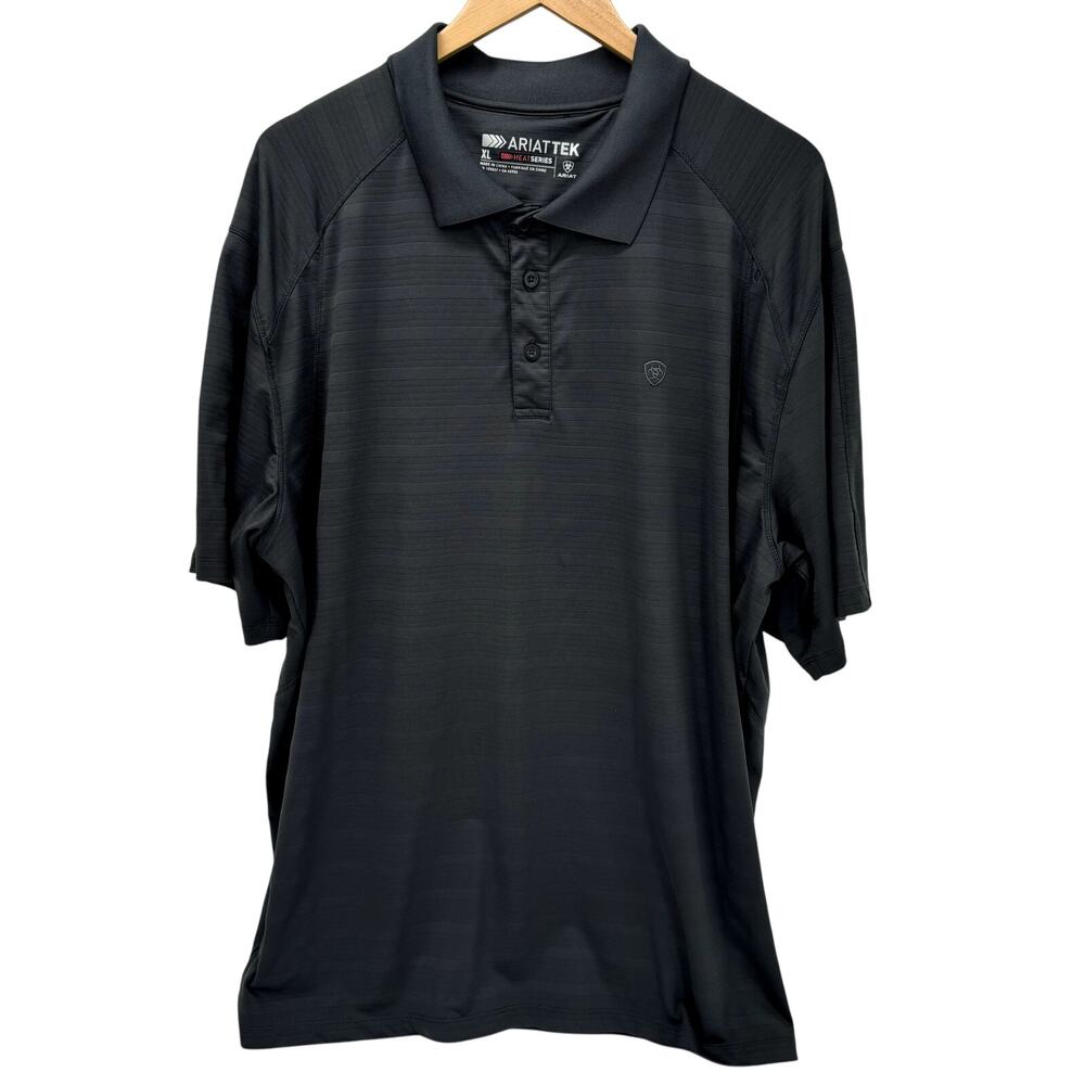 Ariat Tek Polo Shirt Mens XL Gray Heat Series Short Sleeve Performance Top